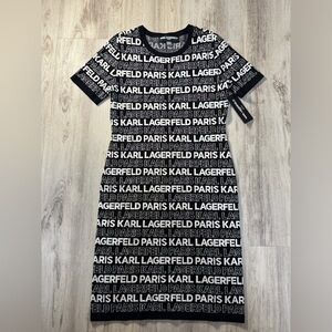 Karl Lagerfeld Monochrome Logo Mini Dress